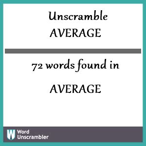 unscramble average